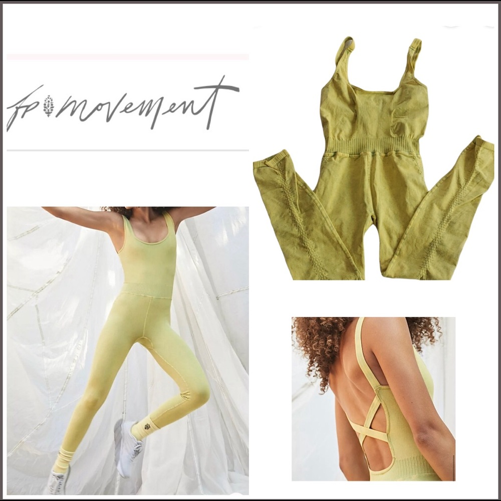 Free People Good Karma Onesie Pineapple Punch Yellow/Green